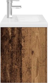 vidaXL ντουλάπι νεροχύτη με ενσωματωμένη λεκάνη και βρύση παλιό ξύλο