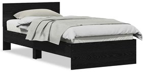 vidaXL Σκελετός Κρεβατιού Μαύρη δρυς 90 x 190 cm Επεξεργασμένο ξύλο