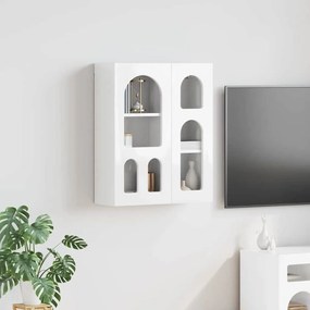 vidaXL Κρεμαστό ντουλάπι Υψηλής γυαλάδας λευκό 59 x 20 x 71.5 εκ