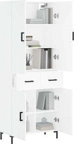 vidaXL Ντουλάπι Λευκό 69,5x34x180 εκ. από Επεξεργασμένο Ξύλο