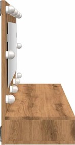 vidaXL Ντουλάπι με Καθρέφτη και LED σε Χρώμα Δρυός Artisan 90x31,5x62 εκ.
