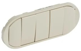 Πλακίδιο 5πλου Διακόπτη Ivory Celiane 066203 Legrand 066203 Ivory