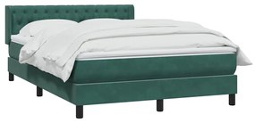 vidaXL Κρεβάτι Boxspring με Στρώμα Σκούρο Πράσινο 160x210εκ. Βελούδινο