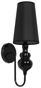 01500 GloboStar® GLOBOSTAR® LAURA 01500 Μοντέρνο Φωτιστικό Τοίχου - Απλίκα με Ντουί 1 x E27 AC 220-240V IP20 - Μαύρο - Μ21 x Π15 x Y48cm