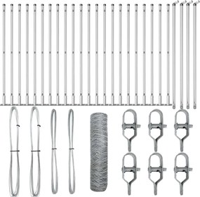 vidaXL Στύλος Περιφράξεων Ασημί 50 x 0,5 m (36 mm πλέγμα) Ατσάλι