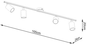 Sollux Φωτιστικό οροφής Lemmi 4,4xGU10/10w, Χρώμα άσπρο