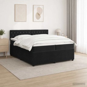 vidaXL Κρεβάτι box spring με στρώμα Μαύρο 200 x 200 cm Βελούδο