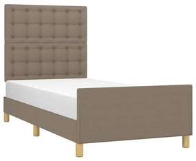 vidaXL Σκελετός Κρεβατιού Χωρίς Στρώμα Taupe 90x200 εκ. Υφασμάτινο