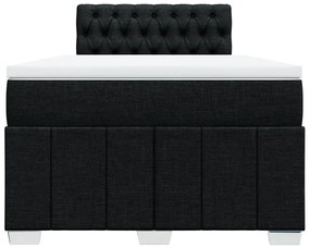 vidaXL Κρεβάτι Boxspring με Στρώμα Μαύρο 120x200 εκ. Υφασμάτινο