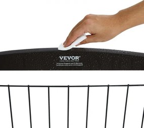 VEVOR Free Standing Dog Gate 32x96.5 inch Freestanding Pet Gate Foldable Brown