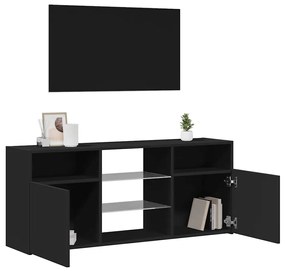 vidaXL Έπιπλο Τηλεόρασης με LED Μαύρο 120x35x15,5 εκ.