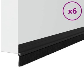 vidaXL Αυτοκόλλητες σφραγίδες πόρτας 6 pcs Μαύρο 100 cm