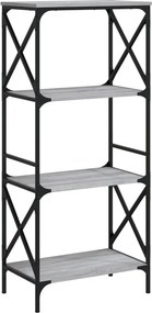 vidaXL Βιβλιοθήκη 4 Επιπέδων Γκρι Sonoma 59x35x132 εκ. Επεξεργ. Ξύλο