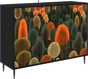 vidaXL Πλαϊνό γραφείο ZAANDAM Μαύρη Δρυς 102 x 33 x 76 εκ.