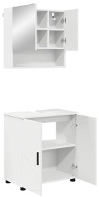 vidaXL Σετ Επίπλων Μπάνιου 2 pcs Λευκό Επεξεργασμένο ξύλο &amp; Μέταλλο