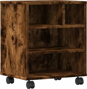 vidaXL Βάση Εκτυπωτή με Ρόδες Καπνιστή Δρυς 41 x 32 x 48 εκ.