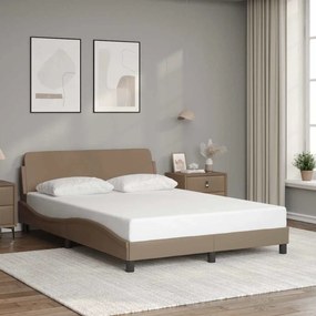 vidaXL Πλαίσιο Κρεβατιού Dover Καπουτσίνο 140x200εκ. Συνθ. Δέρμα