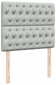 vidaXL Κρεβάτι Boxspring με Στρώμα Ανοιχτό Γκρι 120x190 εκ. Βελούδινο