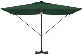 vidaXL Cantilever Roma Parasol με LEDs Πράσινο 286x285x270 cm Αλουμίνιο