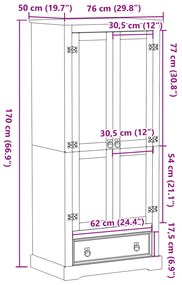 ΝΤΟΥΛΑΠΑ CORONA 76X50X170 ΕΚ. ΑΠΟ ΜΑΣΙΦ ΞΥΛΟ ΠΕΥΚΟΥ 4002768