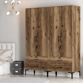 Τετραφυλλη Ντουλαπα Καρυδια KUMSAL 47.5x80x201.4