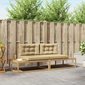 vidaXL Σειρά Καναπέ Εξωτερικού Λευκό 230,5 x 83 x 73 εκ Πολυεστέρας