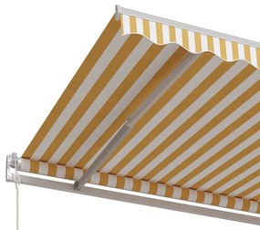 vidaXL Τέντα Συρόμενη Αυτόματη Κίτρινο / Λευκό 500x350 εκ.