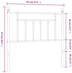 vidaXL Κεφαλάρι Λευκό 90 εκ. Μεταλλικό