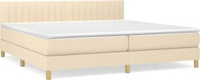 vidaXL Κρεβάτι Boxspring με Στρώμα Κρεμ 200x200 εκ. Υφασμάτινο