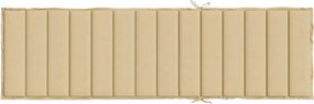 vidaXL Μαξιλάρι Ξαπλώστρας Μπεζ Μελανζέ 200x70x4 εκ. Ύφασμα