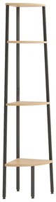 vidaXL Γωνιακό Ράφι 4 Επιπέδων Ανοιχτό Καφέ και Μαύρο 45,5 x 31,5 x 150 εκ.