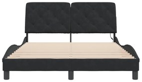 vidaXL Πλαίσιο Κρεβατιού με LED Μαύρο 120 x 200 εκ. Βελούδινο