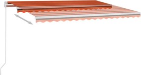 vidaXL Χειροκίνητη τέντα με ηλιακό LED 4 x 3 m