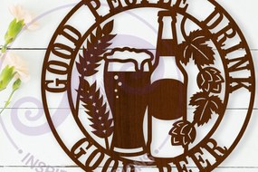 Intra απο ξύλο plywood Χρώμα wenge 3mm-4mm πάχος - Καλοί άνθρωποι πίνουν καλή μπύρα Τέχνη τοίχου Δίασταση 40x50 cm INTRAFABR-95509769