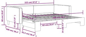 Καναπές Κρεβάτι Συρόμενος Μαύρος 90 x 200 εκ. Υφασμάτινος - Μαύρο