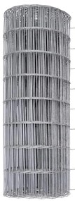 vidaXL Φράχτης με Στήλες. Ασημί 1 x 25 m Ατσάλι