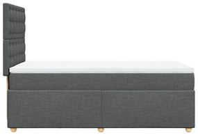 vidaXL Κρεβάτι Boxspring με Στρώμα Σκούρο Γκρι 100x200 εκ. Υφασμάτινο