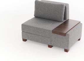 Πολυθρόνα-Κρεβάτι Γκρι Δεξιά PERENNA LINEN 93x116x83