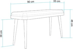 Ταμπουρέ Δρυς / Πράσινο VINA 90x33x46