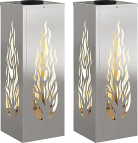 vidaXL Ηλιακό LED Φως Δρόμου 2 pcs Θερμό λευκό 18 x 18 x 50 εκ.