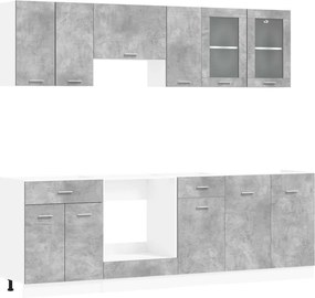 vidaXL Μονάδα κουζίνας Lyon 8 pcs Επεξεργασμένο ξύλο