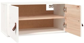 vidaXL Ντουλάπι Τοίχου Λευκό 60 x 30 x 30 εκ. από Μασίφ Ξύλο Πεύκου