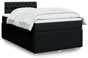 Κρεβάτι Boxspring με Στρώμα Μαύρο 120x190 εκ. Υφασμάτινο