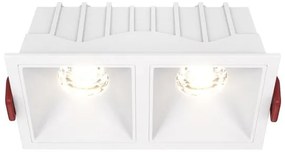 Χωνευτό Σποτ Οροφής Alfa LED 20W 3000K Διπλό Λευκό DL043-02-10W3K-SQ-W MAYTONI-DL043-02-10W3K-SQ-W-Λευκό DL043-02-10W3K-SQ-W