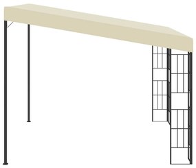 vidaXL Κιόσκι Επιτοίχιο 3 x 3 μ. Κρεμ Υφασμάτινο