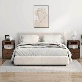 vidaXL Κομοδίνο 2 pcs Καφέ δρυς 40 x 31 x 60 εκ. Επεξεργασμένο ξύλο