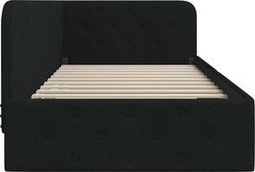 vidaXL Κρεβάτι Γωνίας Μαύρο 100 x 200 cm ύφασμα