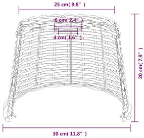 Καπέλο Φωτιστικού Οροφής Λευκό Ø30x20 εκ. από Wicker - Λευκό