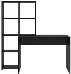 vidaXL Γραφείο Μαύρη δρυς 138.5 x 55 x 143 εκ Επεξεργασμένο ξύλο