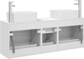 vidaXL Σετ Ντουλαπιών Μπάνιου 3 τμχ. Λευκό 53 x 34,5 x 63 εκ.